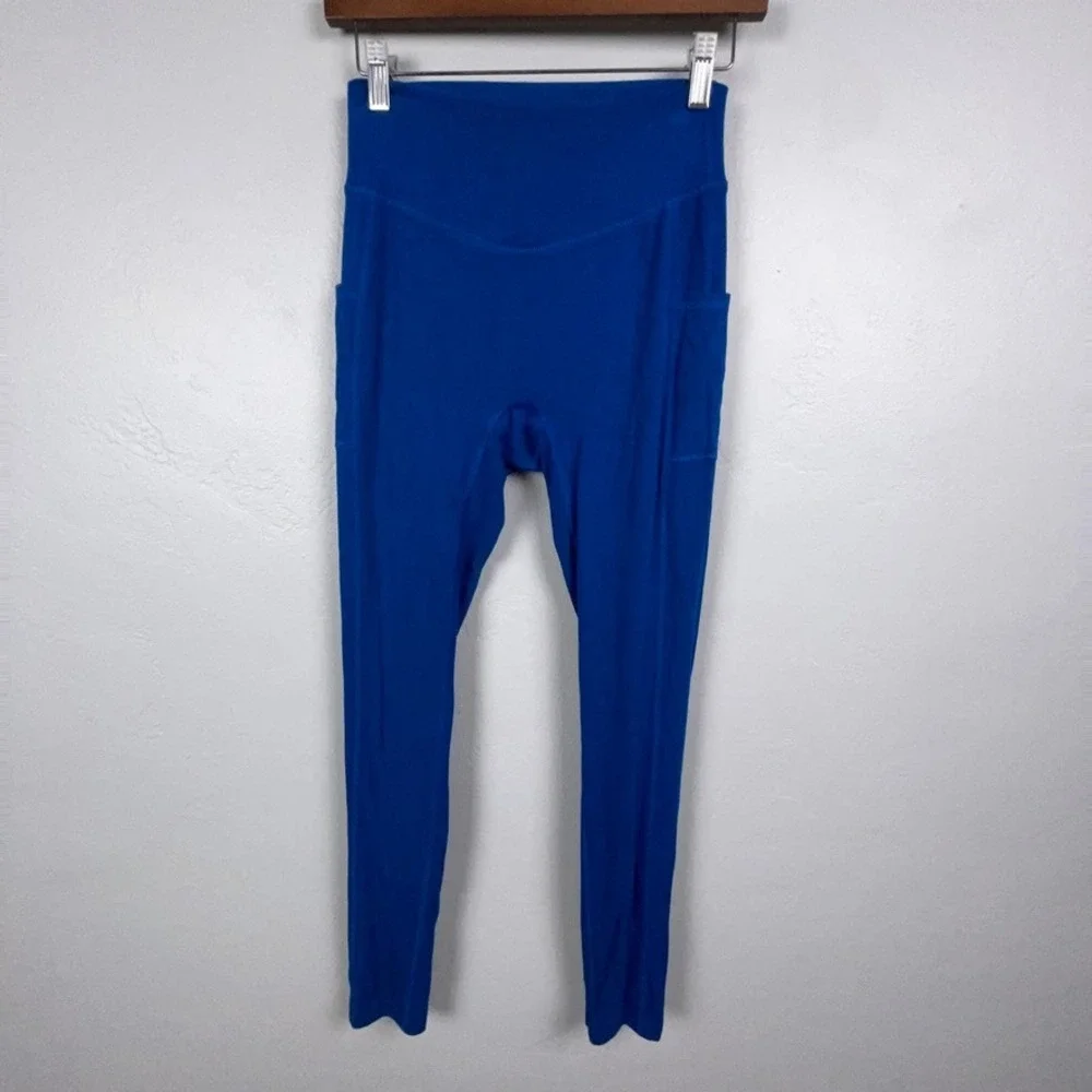 Namarie Sylvendel Leggings Women M Blue Hemp Blend Pockets Yoga Pants Active
